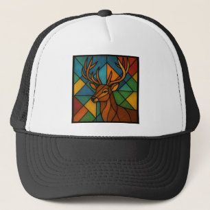 Boné Desenho de Vidro Pintado Estilo Tiffany de Cervo A