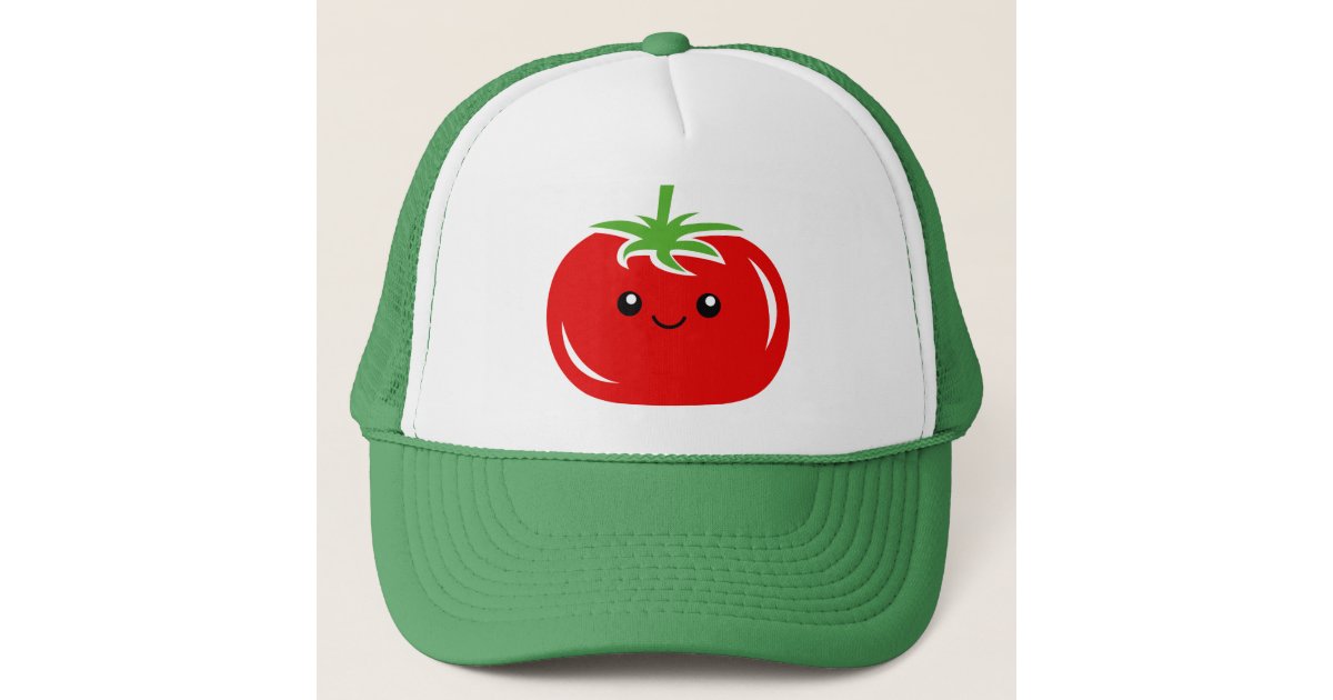 Boné Desenho vegetal do tomate vermelho Kawaii