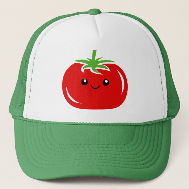 Boné Desenho vegetal do tomate vermelho Kawaii (Frente)