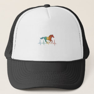 Boné Desenho Vetorial de Batimento Cardíaco de Cavalo c