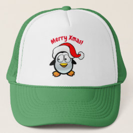 Boné Desenhos animados de Papai Noel do pinguim