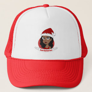 Boné Desenhos animados do Natal da jovem mulher