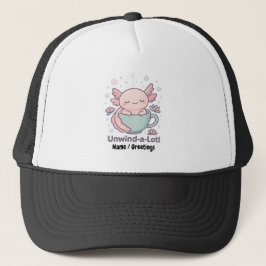 Boné Desenrole-Um-Monte Cute Axolotl em Xícara Kawaii R