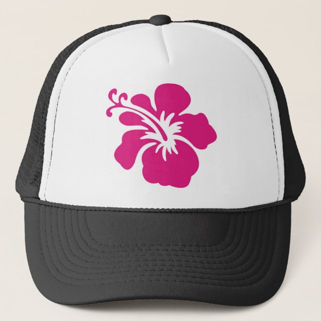 Boné Design cor-de-rosa do hibiscus (Frente)