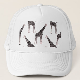Boné Design de animais de girafa rosa e preto