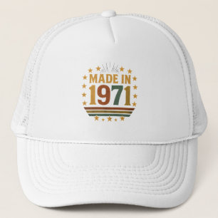 Boné Design de Aniversário "Feito em 1971" Vintage