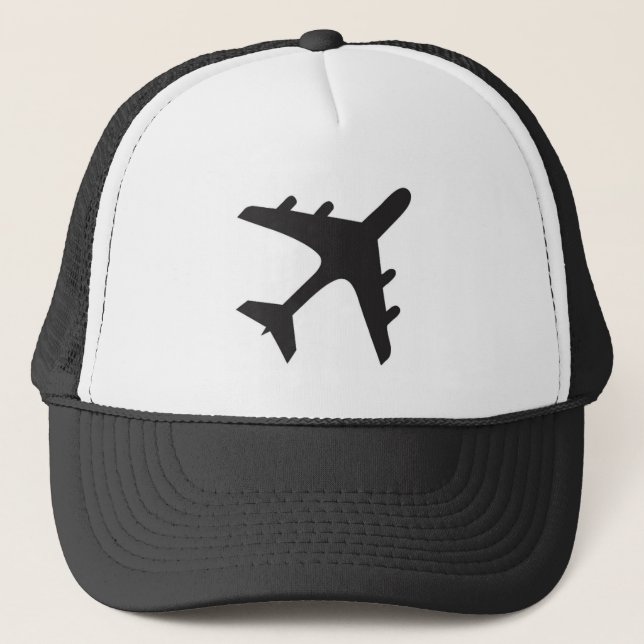 Boné Design de avião simples preto branco (Frente)