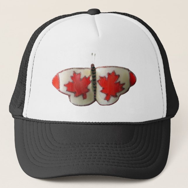 Boné Design de Borboleta de Bandeira Canadiana (Frente)