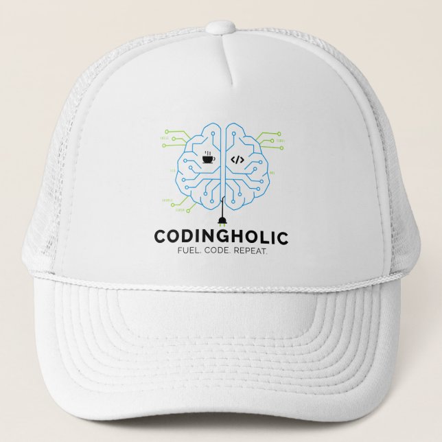 Boné Design de Caminhoneiro de Codificação de Cérebro d (Frente)