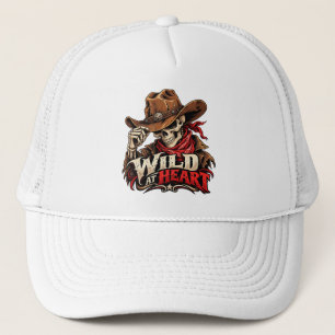 Boné Design de Cowboy Esqueleto Alma Selvagem Ocidental