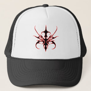 Boné Design de Máscara Tribal - Preto e Vermelho