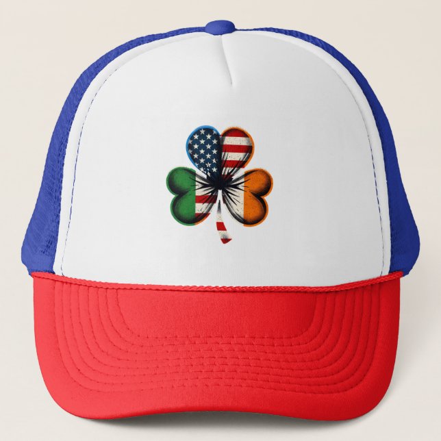 Boné Design de Shamrock da Unidade Irlandesa-Americana (Frente)