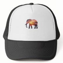 Design de Silhueta de Elefante com Exposição Dupla