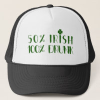 Design de texto Verde 50% Bebado irlandês 100%