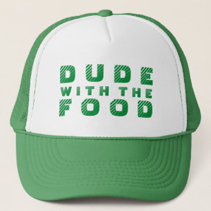 Boné Design de texto verde cara com a comida
