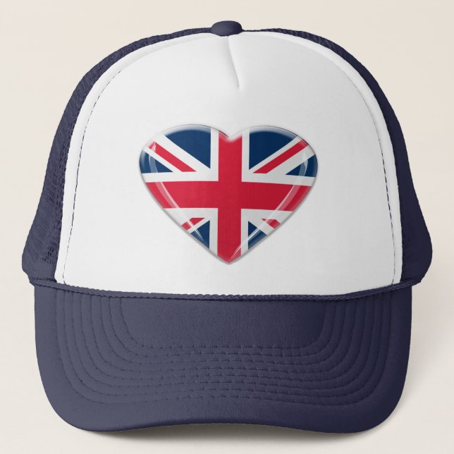 Boné Design do coração de Union Jack (Frente)