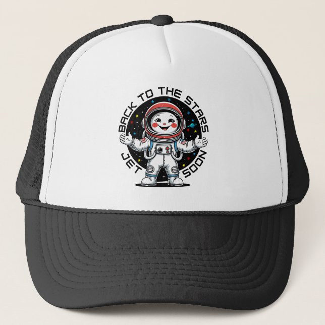 Boné Design fofo de astronauta de volta às estrelas (Frente)