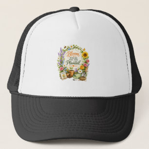 Boné Design Inspirador de Jardinagem Floral em Aquarela