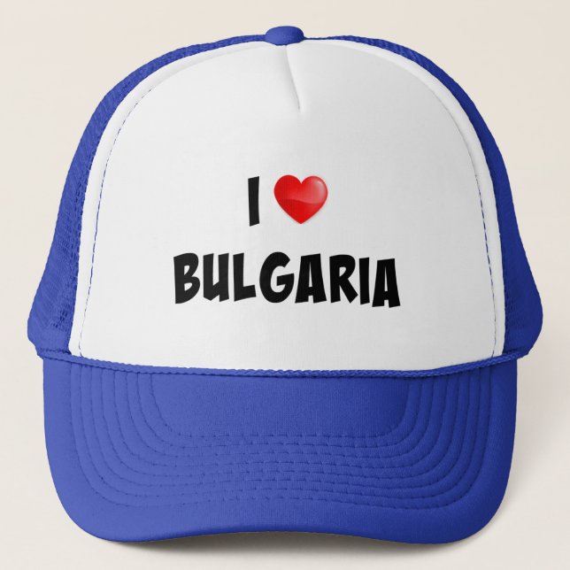 Boné Design personalizado "I Love Bulgária" (Frente)