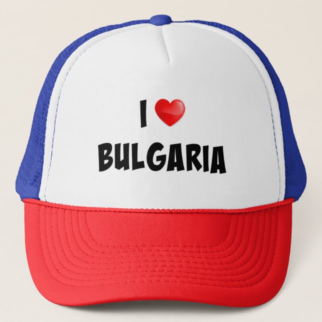 Boné Design personalizado "I Love Bulgária" (Frente)