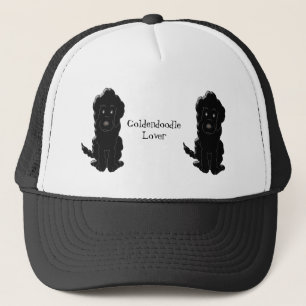 Boné Design preto personalizado do cão de Goldendoodle