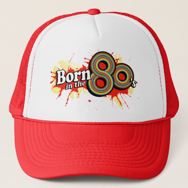 Boné design retrô "Nascer no anos 80" (Frente)