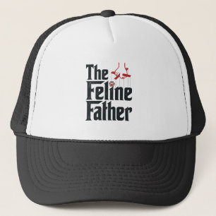 Boné Design Vetorial de Humor de Gato Pai Felino Vintag