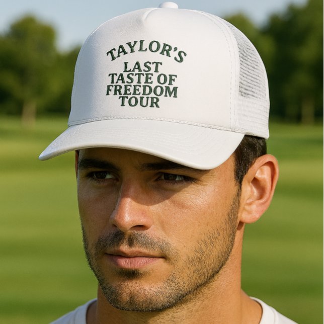 Boné Despedida de Solteiro Personalizada Último Sabor d (Personalized Bachelor Party Last Taste of Freedom Trucker Hat by Ricaso. For the last swing 
)