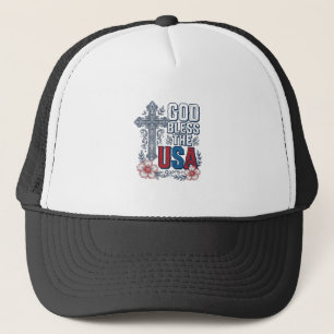 Boné Deus Abençoe a Camisa Patriótica Vintage Cruz EUA