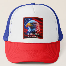 Boné Deus abençoe América EUA Flag Bald Eagle