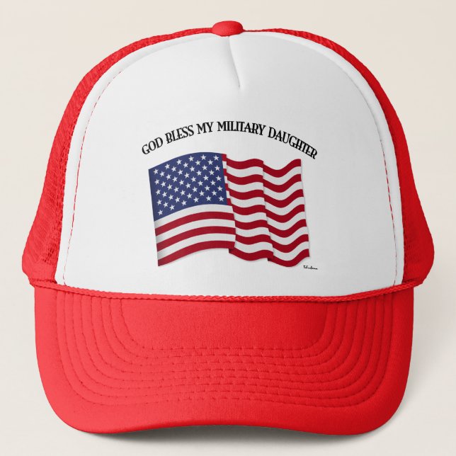 Boné DEUS ABENÇOE MINHA FILHA MILITAR com bandeira dos  (Frente)