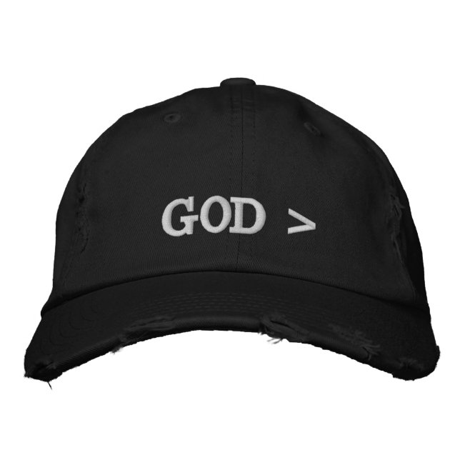 Boné Deus > Deus é maior que....Tudo chapéu.  (Frente)