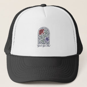 Boné Deus Tem Isso Fé Floral Vintage