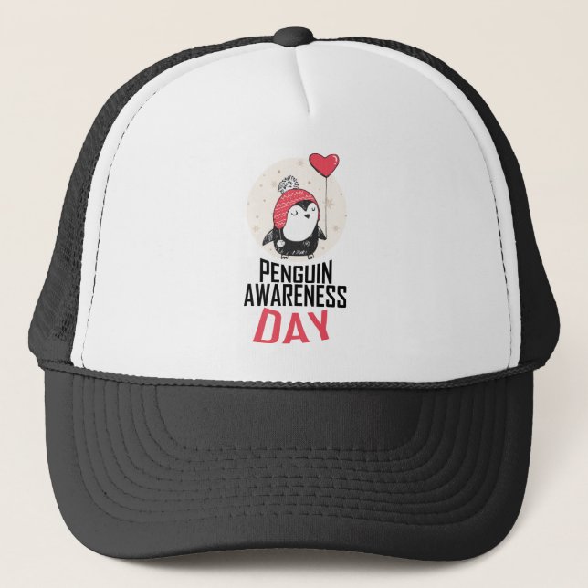 Boné Dia da consciência do pinguim - dia da apreciação (Frente)