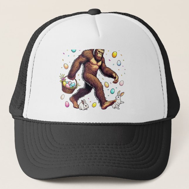 Boné Dia da Páscoa do Pé Grande Sasquatch Engraçado Coe (Frente)