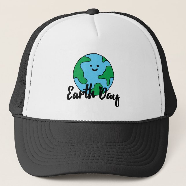 Boné Dia da Terra Ícone Ecológico Feliz Terra Clipa (Frente)