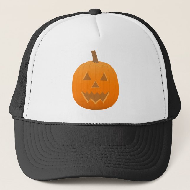 Boné Dia das Bruxas: Jack-O-Lantern: Abóbora: (Frente)