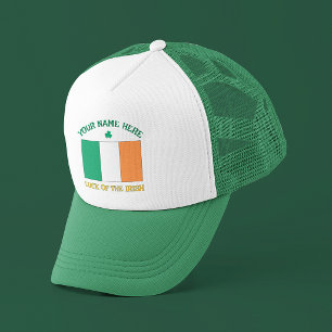 Boné Dia de São Patrício Bandeira da Irlanda Nome Perso