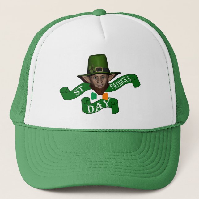Boné Dia de São Patrício bonito engraçado do leprechaun (Frente)