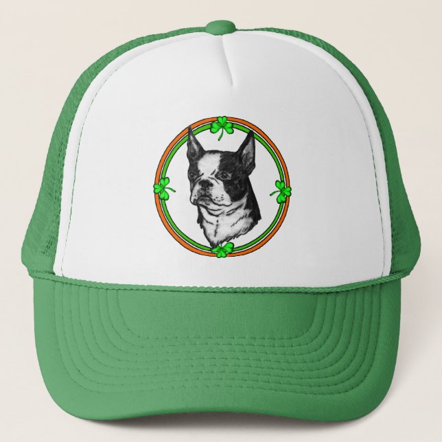 Boné Dia de São Patrício de Boston Terrier (Frente)