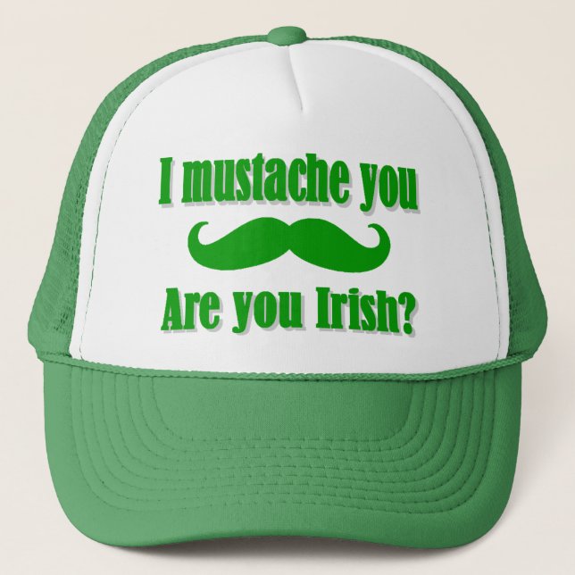 Boné Dia de São Patrício irlandês engraçado do bigode (Frente)
