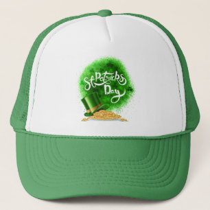 Boné Dia de São Patrício Leprechaun Hat e Moedas Dour