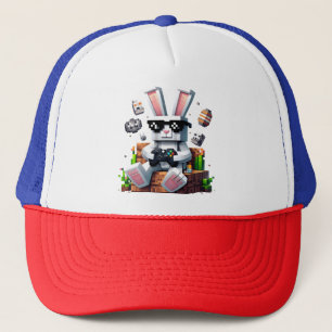 Boné Dia do felz pascoa Coelhinho de Ovos Vídeo Gamer D