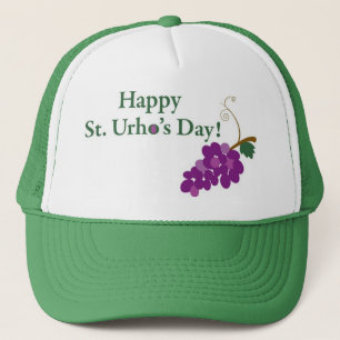 Boné Dia do St. Urho feliz! com uvas