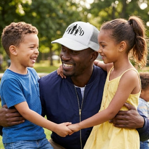 Boné Dia dos Pais - Melhor Pai - Silhuetas da família