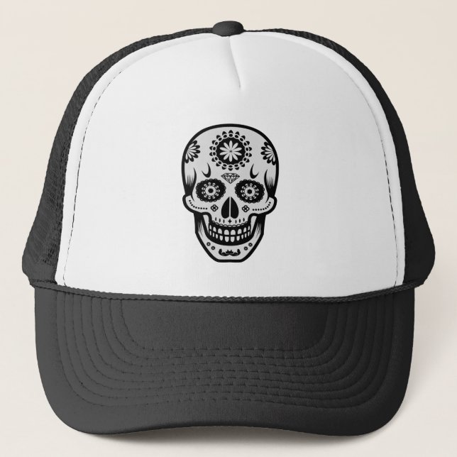 Boné Dia Mexicano do Crânio do Açúcar Morto (Frente)