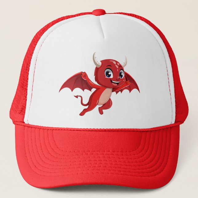 Boné Diabo voador de desenho animado fofo (Frente)