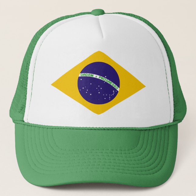 Boné Diamante de Brasil - emblema da bandeira (Frente)