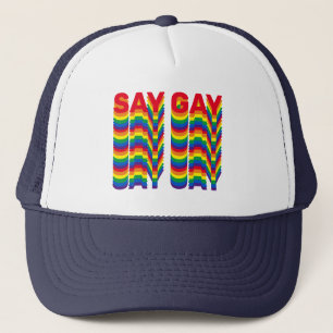 Boné Diga Gay arco-íris lgbtq orgulho bandeira retrô