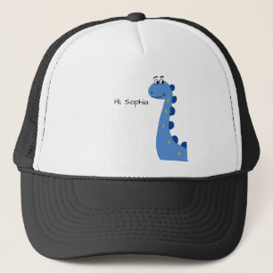 Boné Dinossauro Azul Fofo - Nome Personalizado Sophia